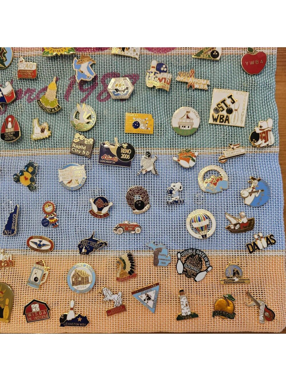 Vintage WBL Bowling Lapel Pin Collection 1987–2007 | 250+ Pins | Hartford Bag - Picture 6 of 15